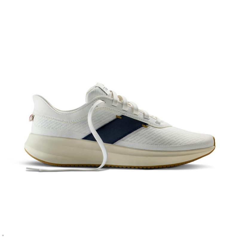 White/Navy Tracksmith Eliot Runner Men's Shoes Singapore | VWIEU-2473