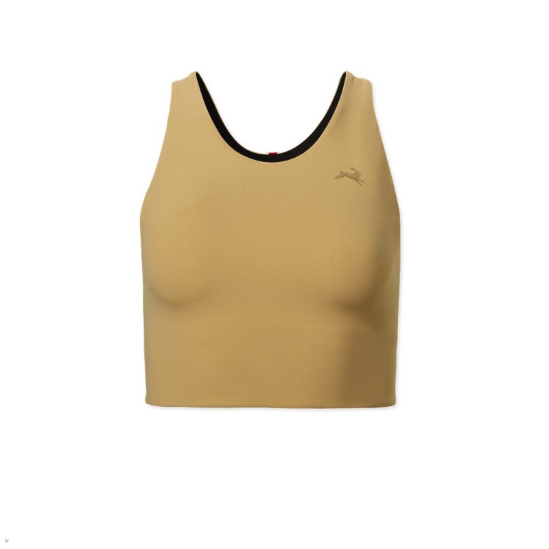 Yellow Tracksmith Turnover Crop Women\'s Tops Singapore | LABWY-6728